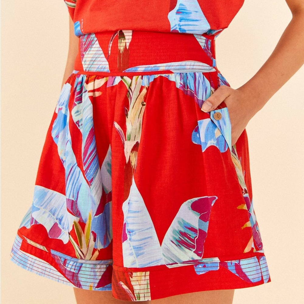 Red Sweet Jungle Organic Cotton Shorts size medium NWT